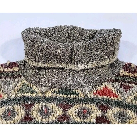 Express Tricot Chunky Knit Sweater Size Med Fair Isle Wool Angora Acrylic Silk - Picture 3 of 15